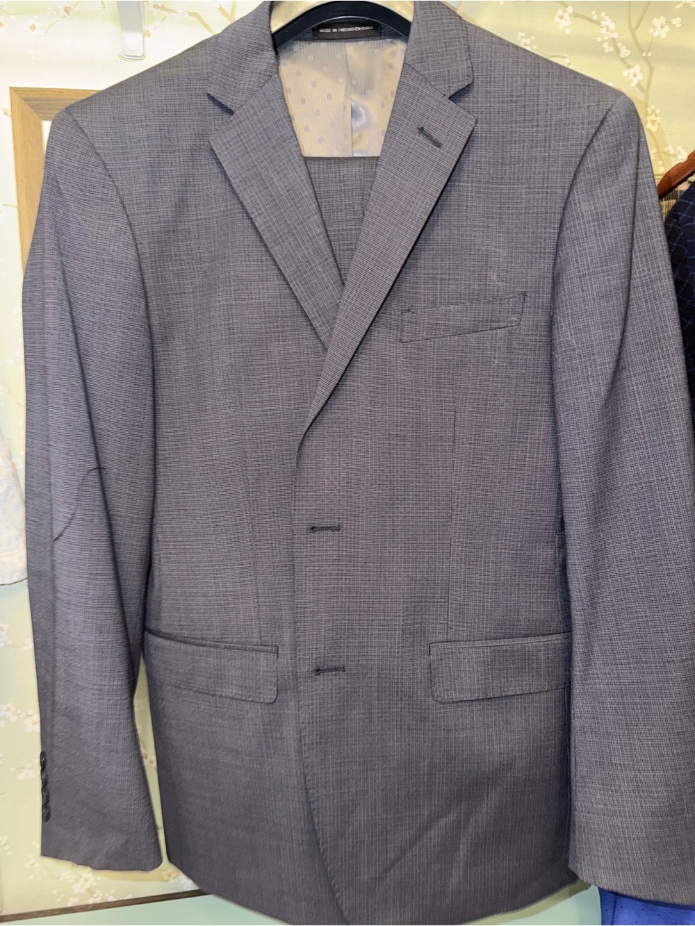 Perry Ellis Grey Plaid Suit Set